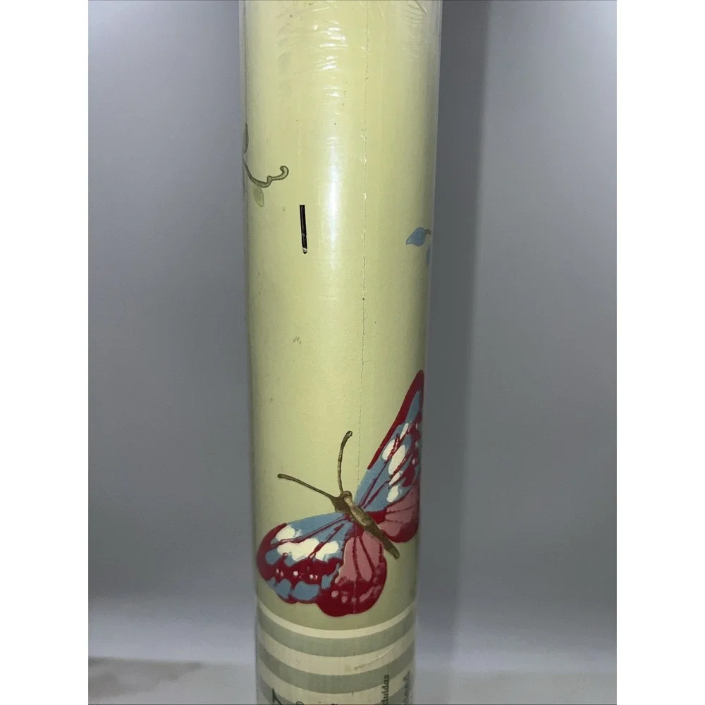 Waverly Wallpaper Double Roll Green Cottage Core Floral Butterflies 56.37sq ft